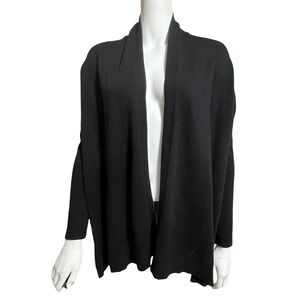 H By Halston Size XS Women’s Cardigan Sweater dolman Sleeve Open-Front Black